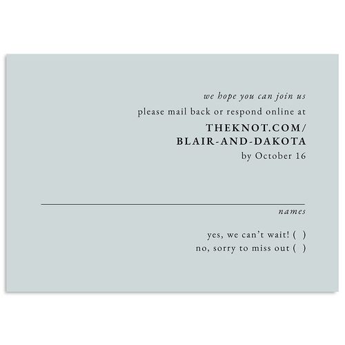 Vertical Names Wedding Response Cards Licorice Signature Standard