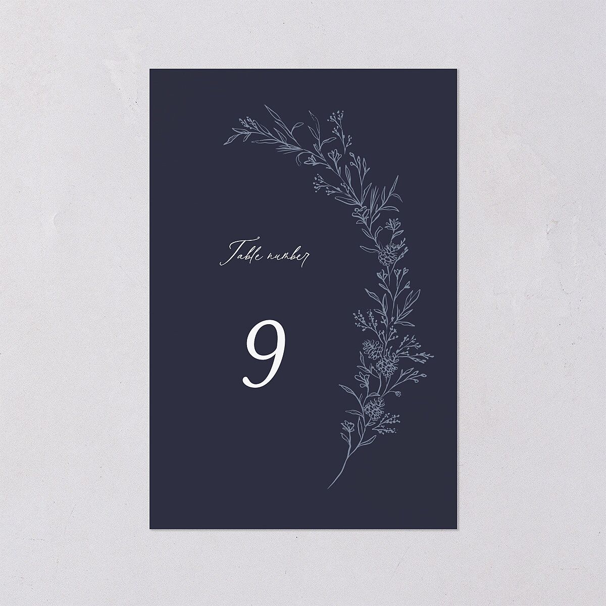 Romantic Branches Table Numbers Navy Signature