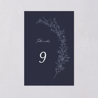 Romantic Branches Table Numbers Navy Signature