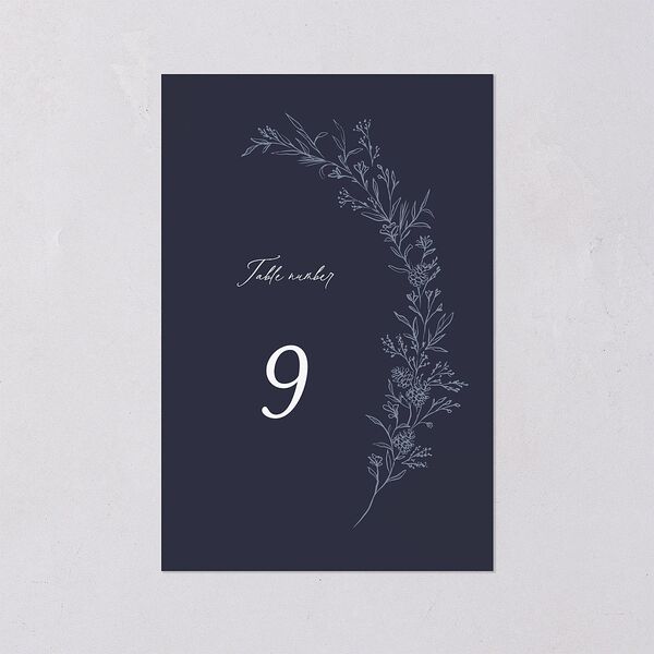 Romantic Branches Table Numbers Navy Signature