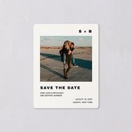 Cinematic Love Story Save The Date Magnets Pure White Magnet Paper