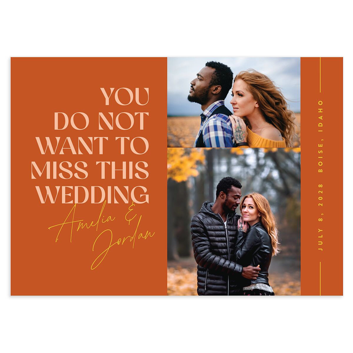 Wedding of the Century Save The Date Cards