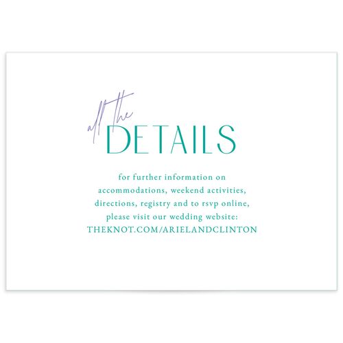 Electric Palm Wedding Enclosure Cards Turquoise Double thick