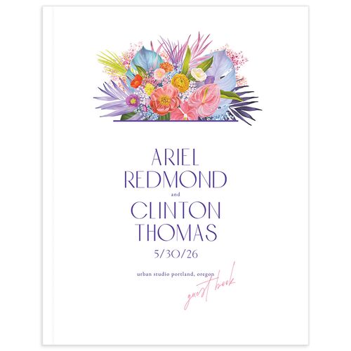 Electric Palm Wedding Guest Book Lilac