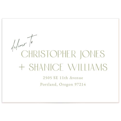Electric Palm Wedding Response Card Standard Envelopes White Standard Scottish Green Return Address Signature
