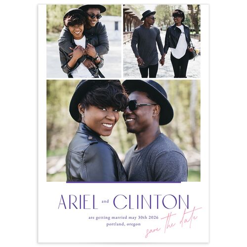 Electric Palm Save The Date Cards Lilac Signature smooth No