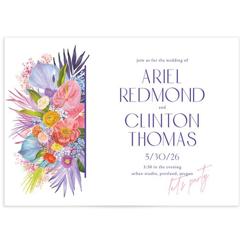 Electric Palm Wedding Invitations - Purple