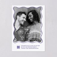 Hand Drawn Wavy Border Wedding Invitations Sapphire Signature Blank No Standard