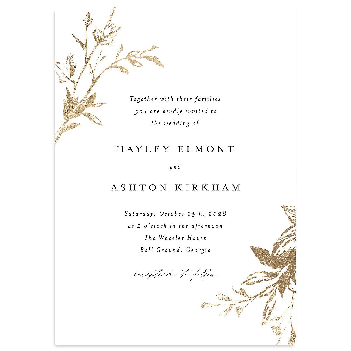 Shining Leaves Wedding Invitations