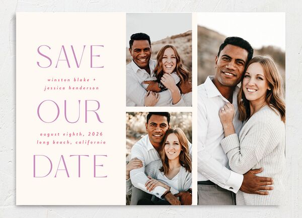 Tropical Shapes Save The Date Cards front in Teal