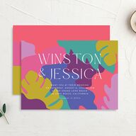 Tropical Shapes Wedding Invitations Sky Signature No