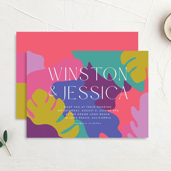 Tropical Shapes Wedding Invitations Sky Signature No