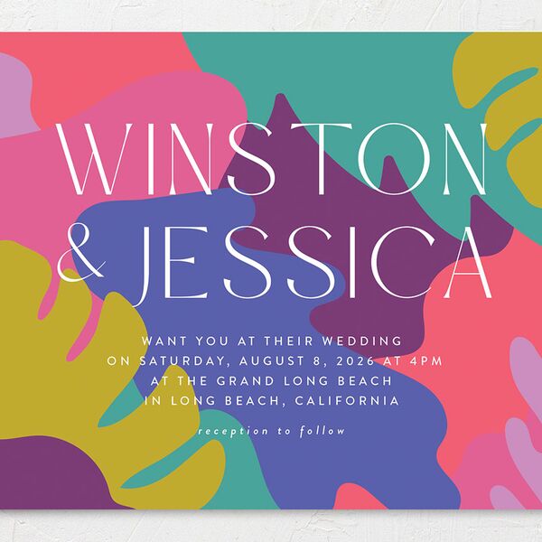 Tropical Shapes Wedding Invitations Sky Signature No