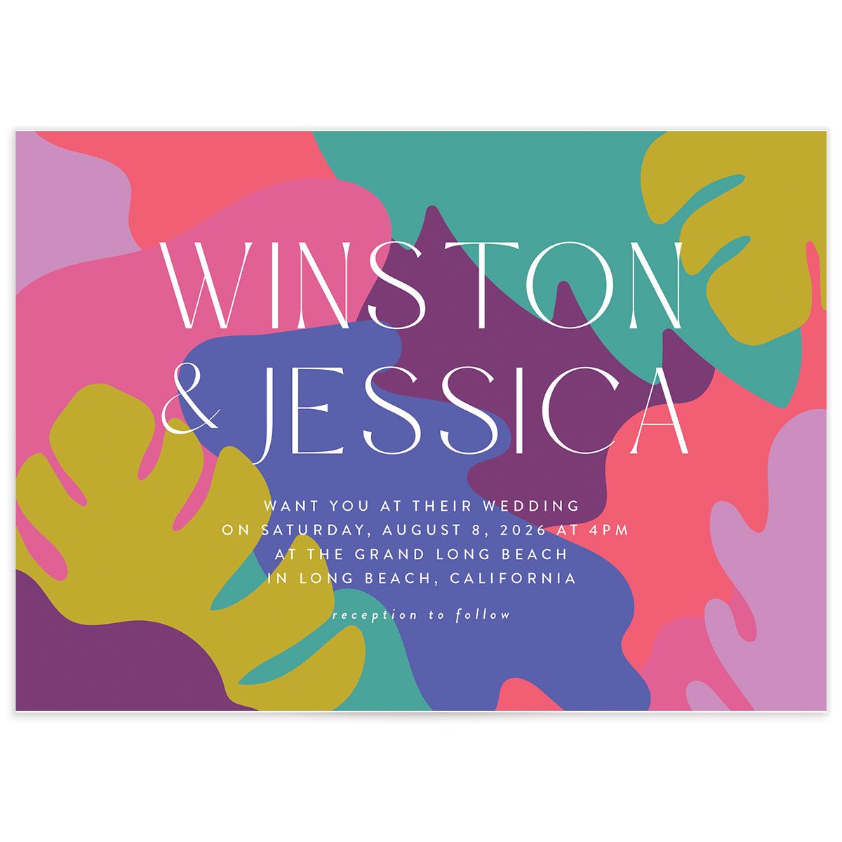 Tropical Shapes Wedding Invitations