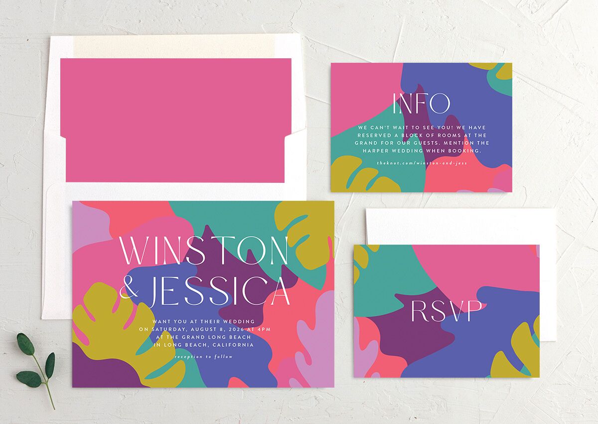 Tropical Shapes Wedding Invitations Sky Signature No