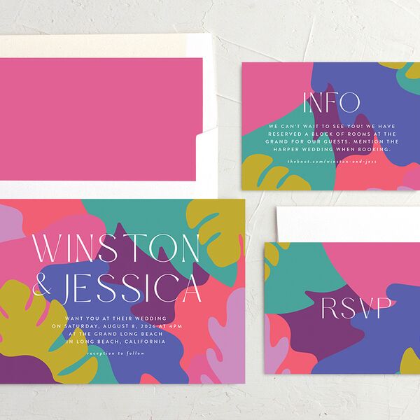 Tropical Shapes Wedding Invitations Sky Signature No