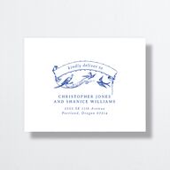 Vintage Toile All-in-One Wedding Invitations Sapphire Signature Light Both Recipient and Return Addresses No