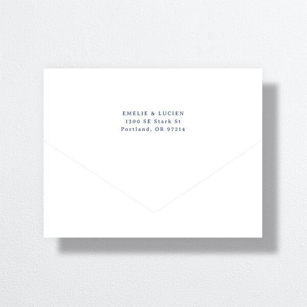 Vintage Toile All-in-One Wedding Invitations Sapphire Signature Light Both Recipient and Return Addresses No