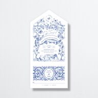 Vintage Toile All-in-One Wedding Invitations Sapphire Signature Light Both Recipient and Return Addresses No