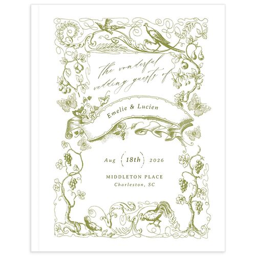 Vintage Toile Wedding Guest Book - 