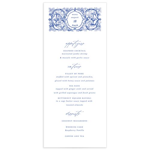 Vintage Toile Menus