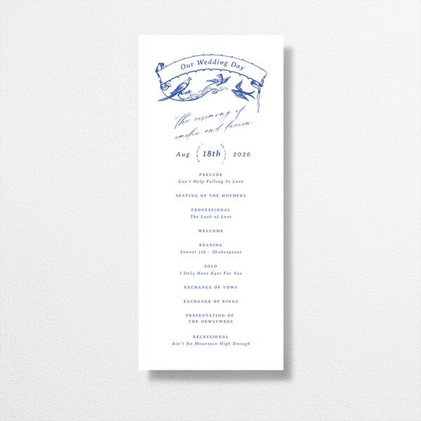 Vintage Toile Wedding Programs Sapphire Signature