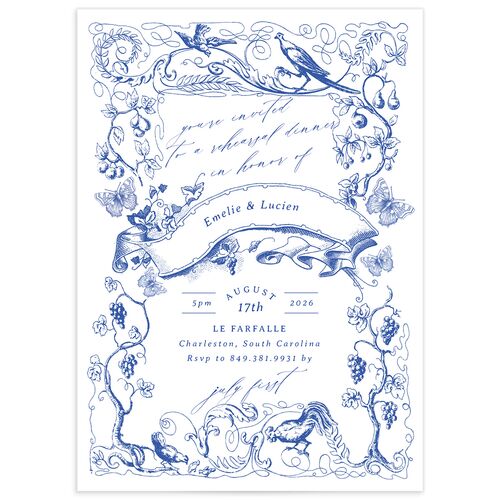 Vintage Toile Rehearsal Dinner Invitations