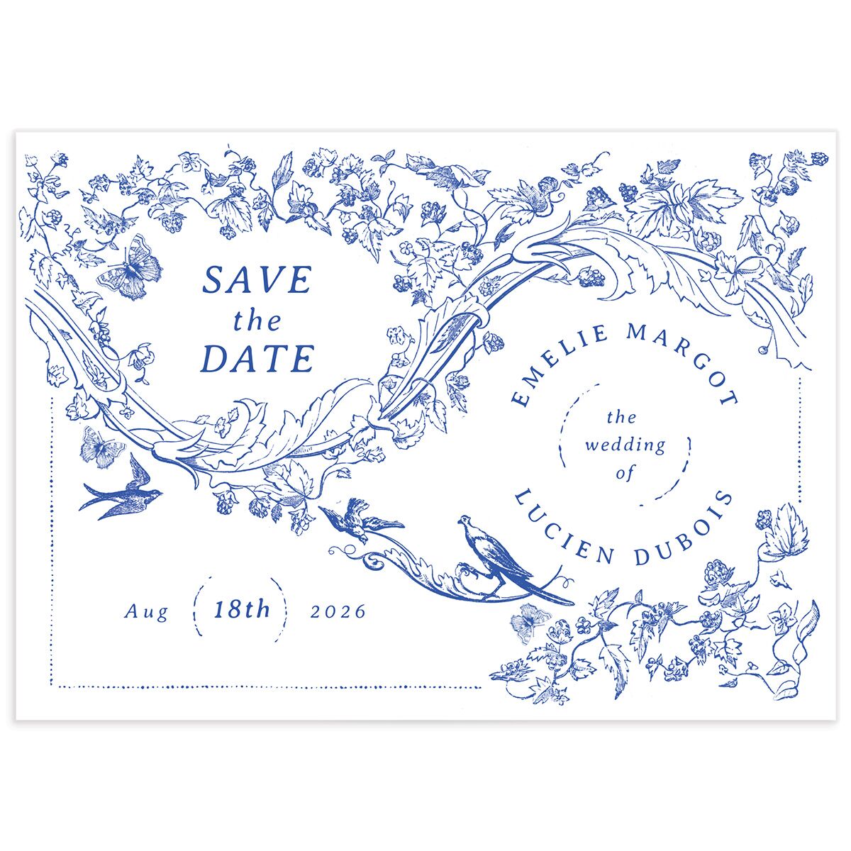 Vintage Toile Save The Date Cards