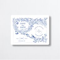 Vintage Toile Save The Date Magnets Sapphire Magnet Paper
