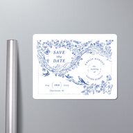 Vintage Toile Save The Date Magnets Sapphire Magnet Paper