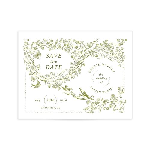 Vintage Toile Save the Date Petite Cards - 
