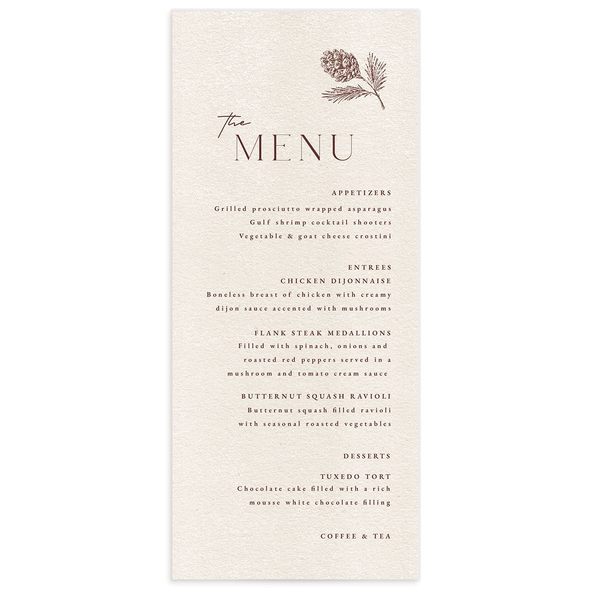 Forest Flannel Menus
