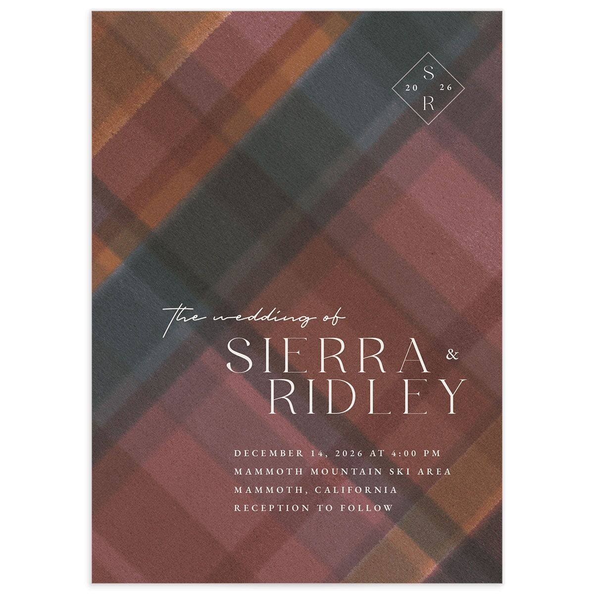 Forest Flannel Wedding Invitations