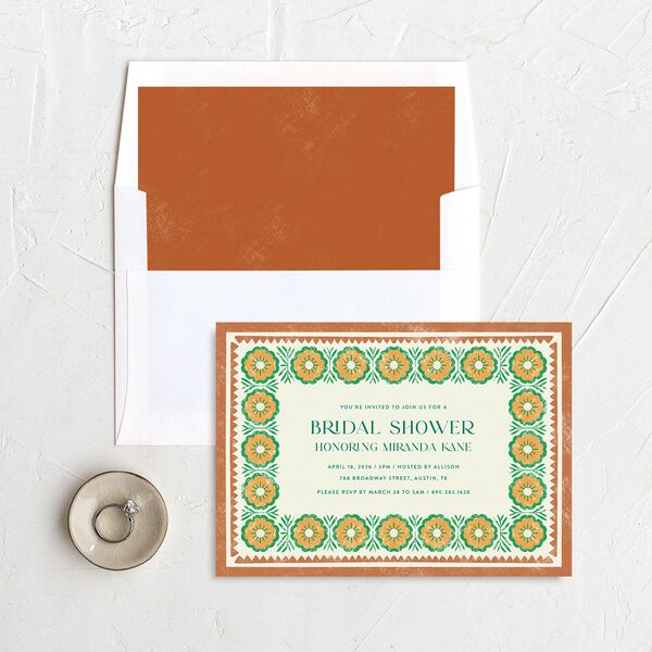 Boho Frame Bridal Shower Invitations Ultramarine Signature