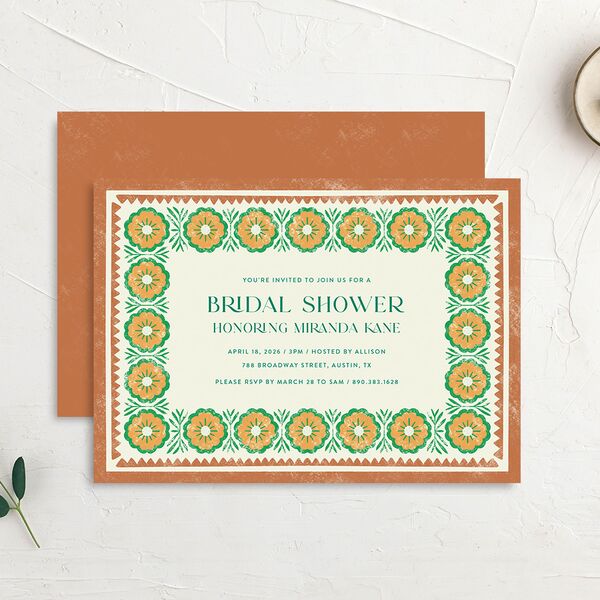 Boho Frame Bridal Shower Invitations Ultramarine Signature