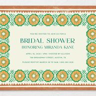Boho Frame Bridal Shower Invitations Ultramarine Signature