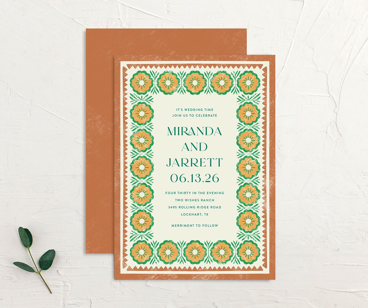 Boho Frame Wedding Invitations Ultramarine Signature No