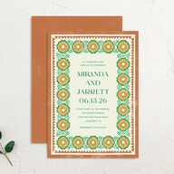 Boho Frame Wedding Invitations Ultramarine Signature No