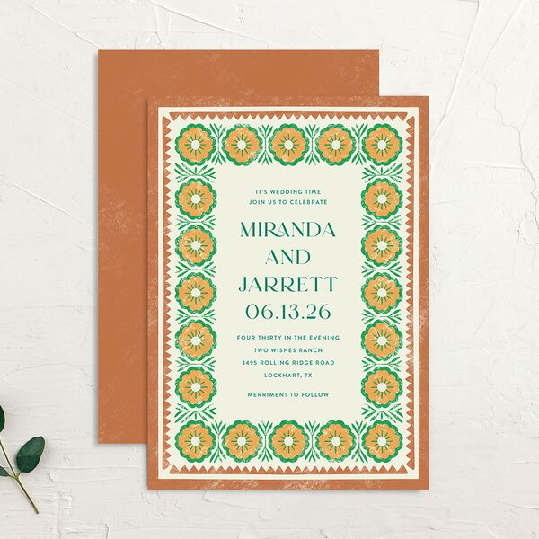 Boho Frame Wedding Invitations Ultramarine Signature No