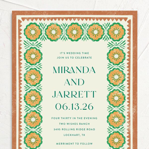 Boho Frame Wedding Invitations Ultramarine Signature No
