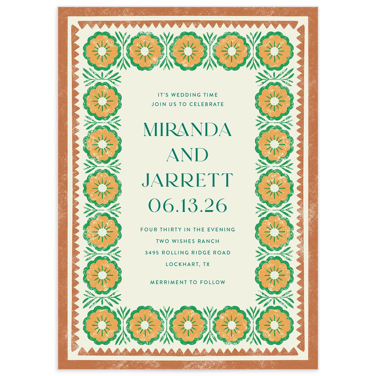 Boho Frame Wedding Invitations