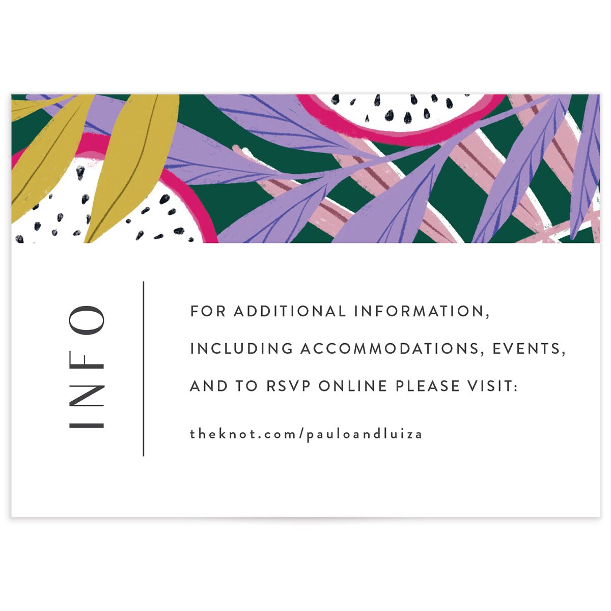 Vibrant Rio Wedding Enclosure Cards
