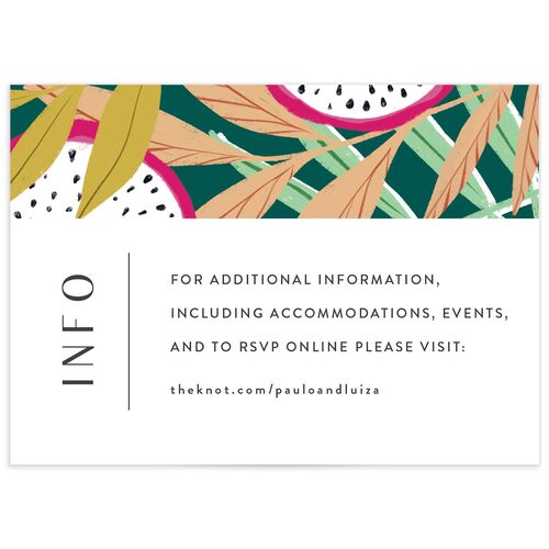 Vibrant Rio Wedding Enclosure Cards - 
