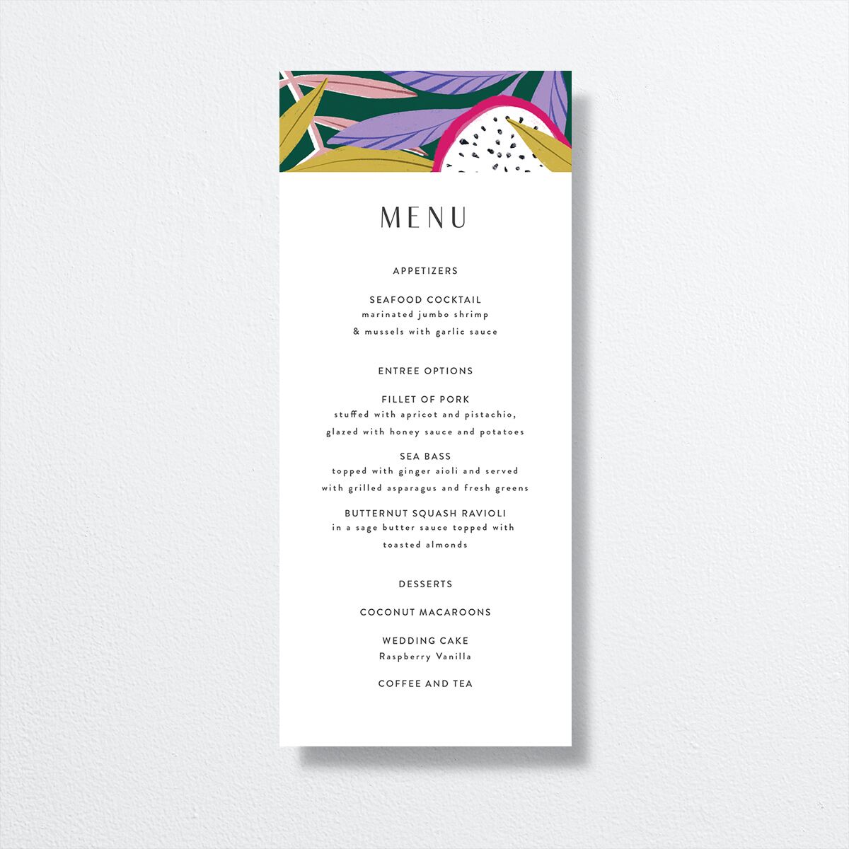 Vibrant Rio Menus front