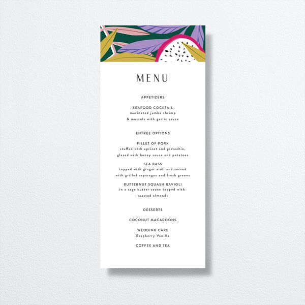 Vibrant Rio Menus Golden Green Signature