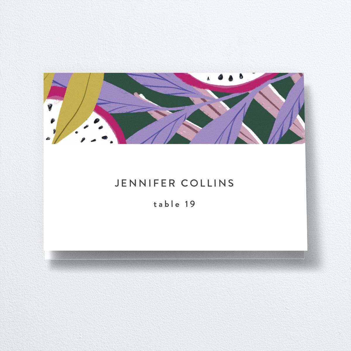 Vibrant Rio Place Cards Golden Green Signature