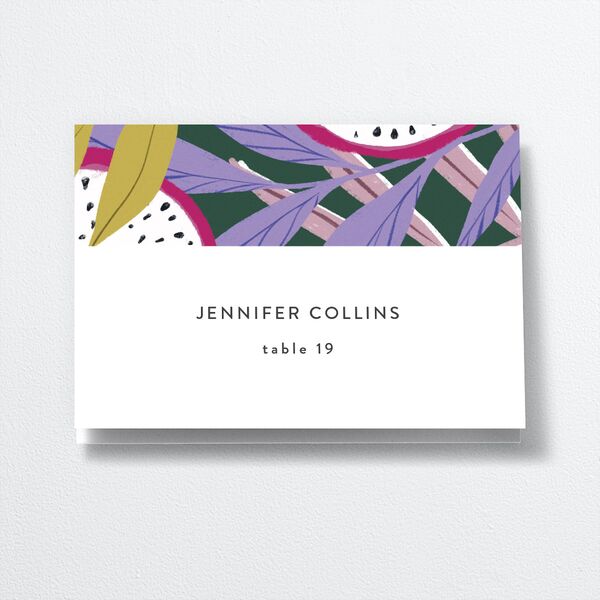 Vibrant Rio Place Cards Golden Green Signature
