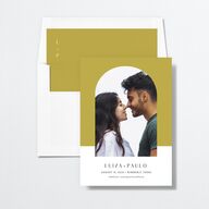 Vibrant Rio Save The Date Cards Golden Green Signature No