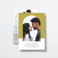 Vibrant Rio Save The Date Cards Golden Green Signature No