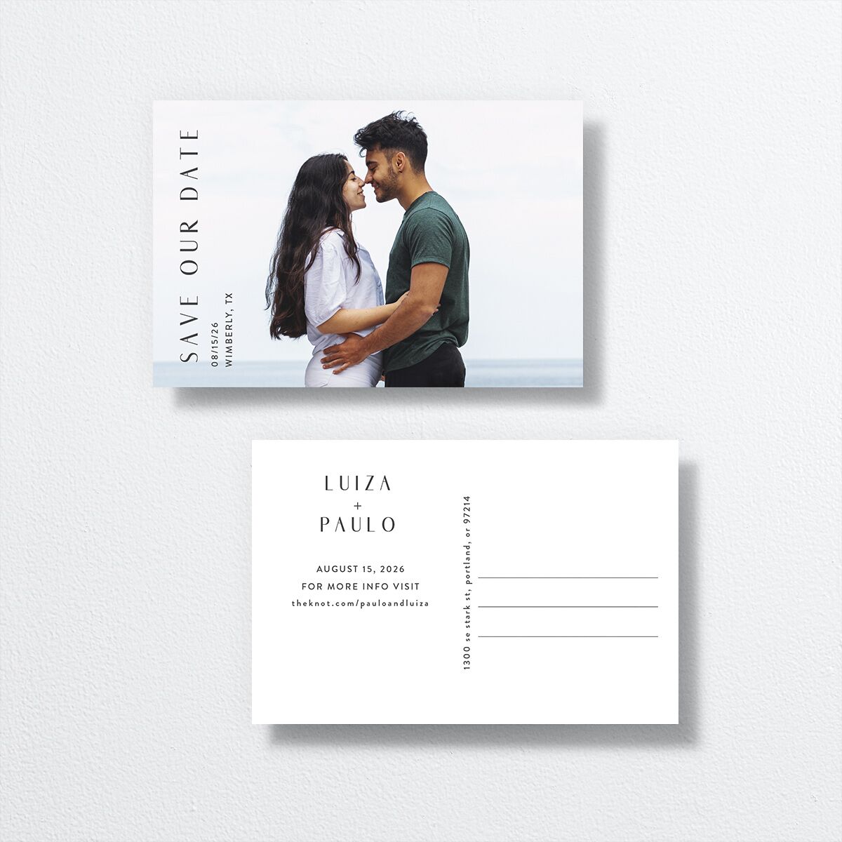 Vibrant Rio Save The Date Postcards Golden Green